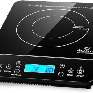 Duxtop Portable Induction Cooktop, 1800 Watts, Black 9610LS BT-200DZ & Professional Portable Induction Cooktop, Commercial Range Countertop Burner, 1800 Watts