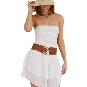 white drop waist dress